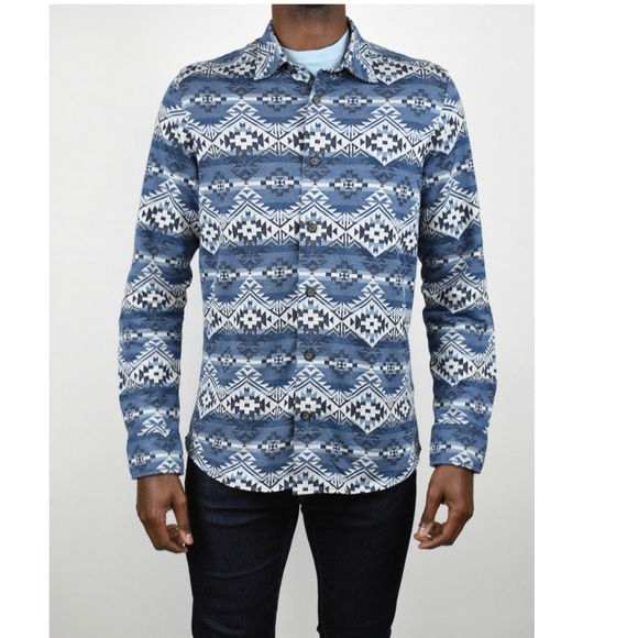 NWT! Kanjo Jacquard Button Up Knit Shirt - Picture 2 of 5